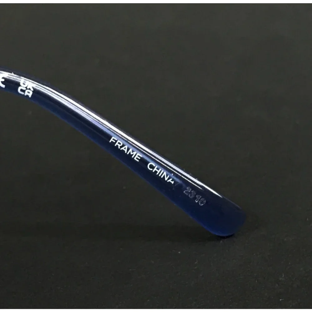Airlock Eyeglasses Frames Crop 201 002 Black Blue Rimless Titanium 54-18-145